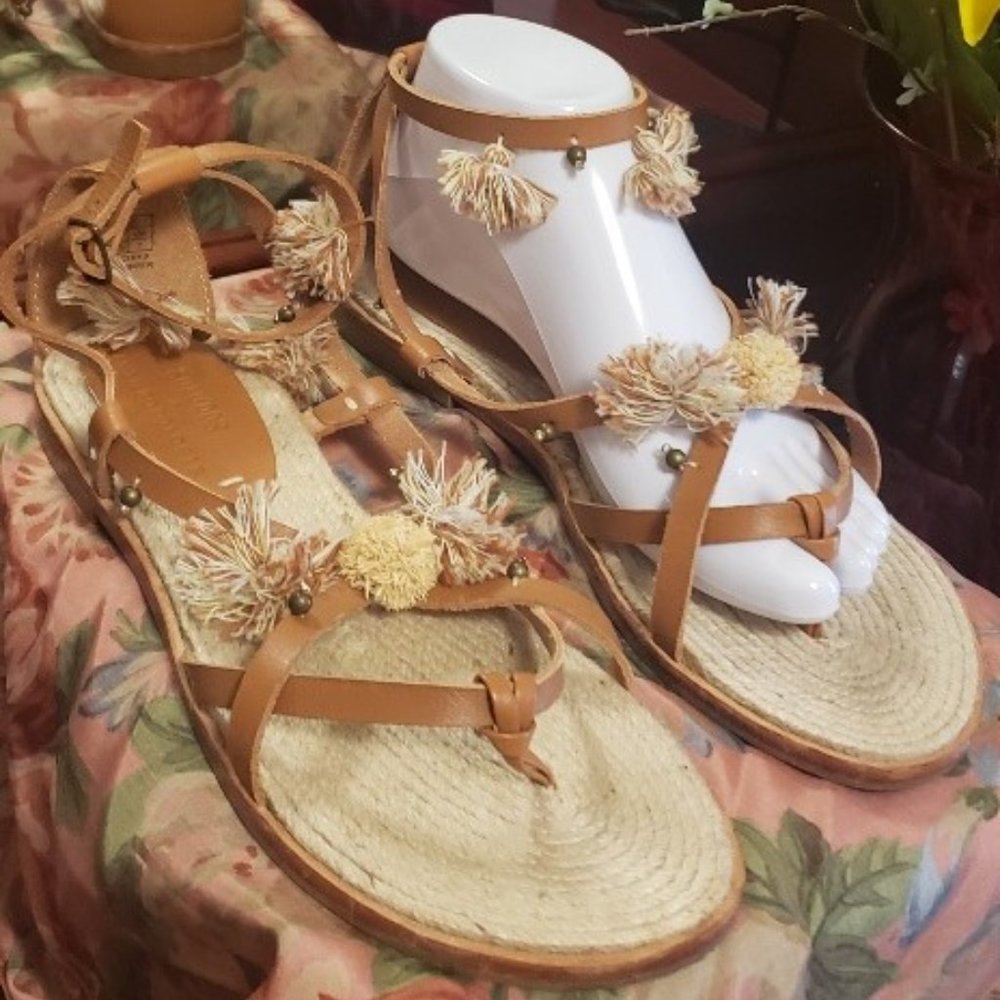 Anthropologie Soludos Boho Strappy Sandals Size 9 RARE